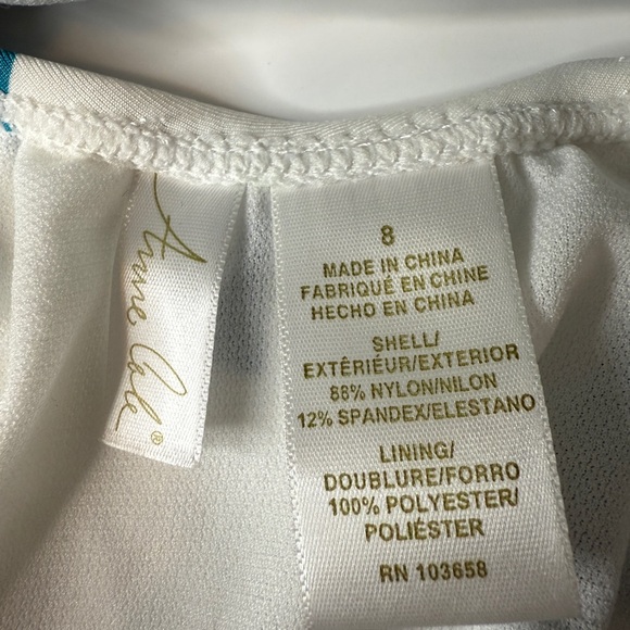 Anne Cole Blue and White Floral One Piece Swimsuit - Picture 7 of 7